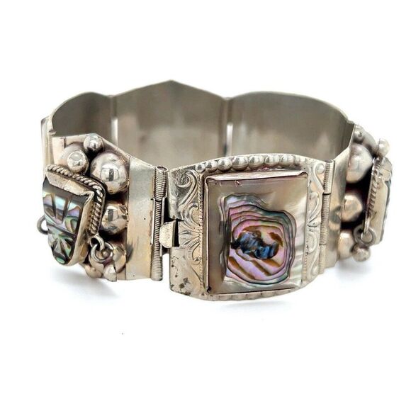 Chunky Taxco Mexico Silver 925 Bracelet - Picture 4 of 8